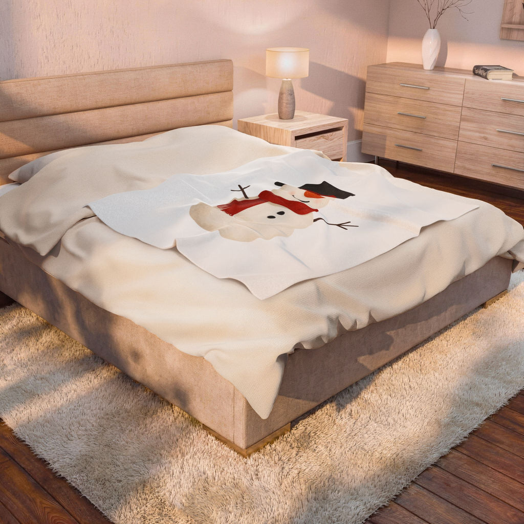 Snowman Christmas Velveteen Plush Blanket